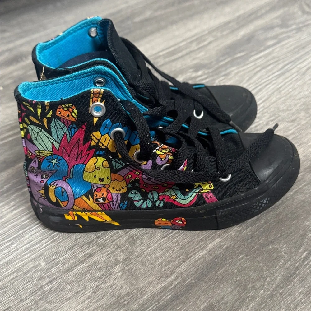 Converse Black and Multicolor Kids High-Tops